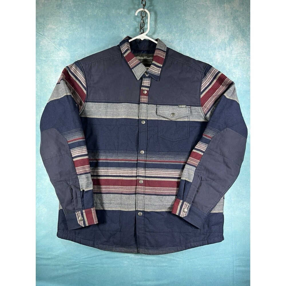 Y2K VTG VINTAGE Eddie Bauer Men's Fleece Shirt Jacket XL Long Sleeve Soft